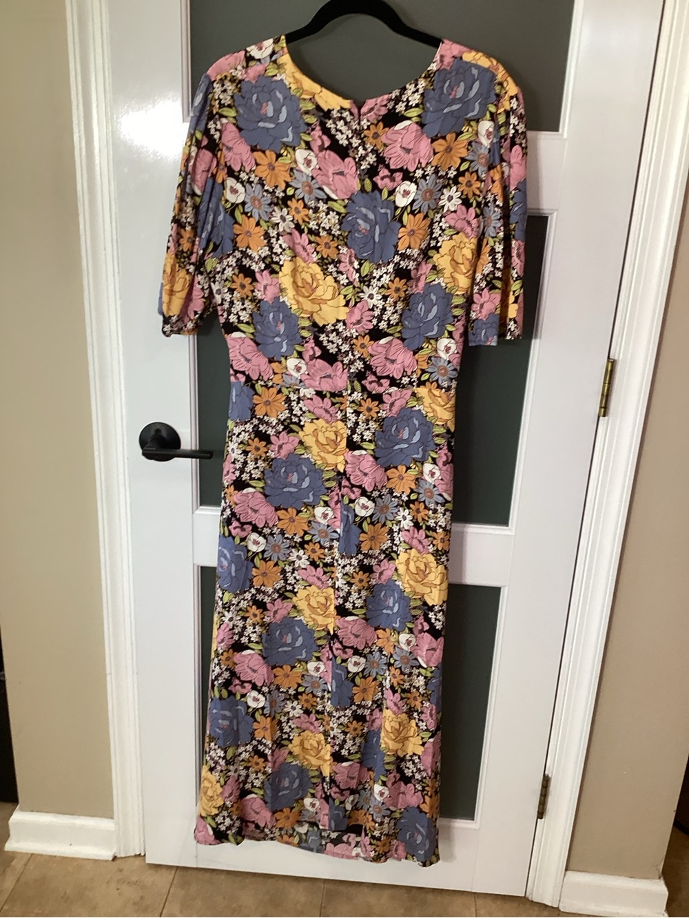 NWT WAYF Rosalind Cutout Front-Tie Floral Midi Dress XL - Anthropologie - Picture 5 of 13